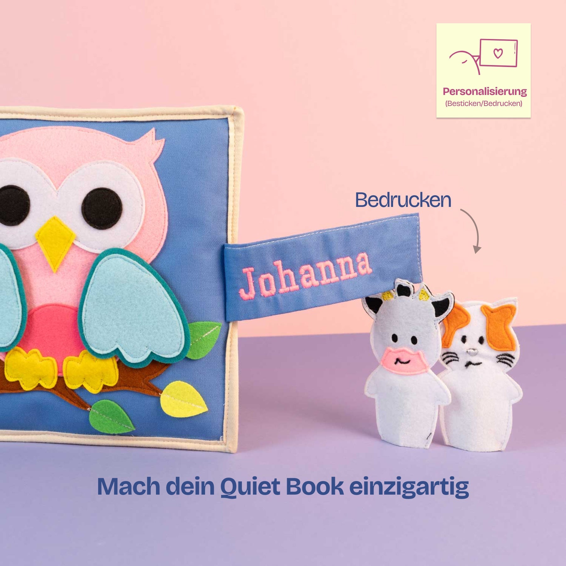 Petit hibou coloré - 6 pages Quiet Book
