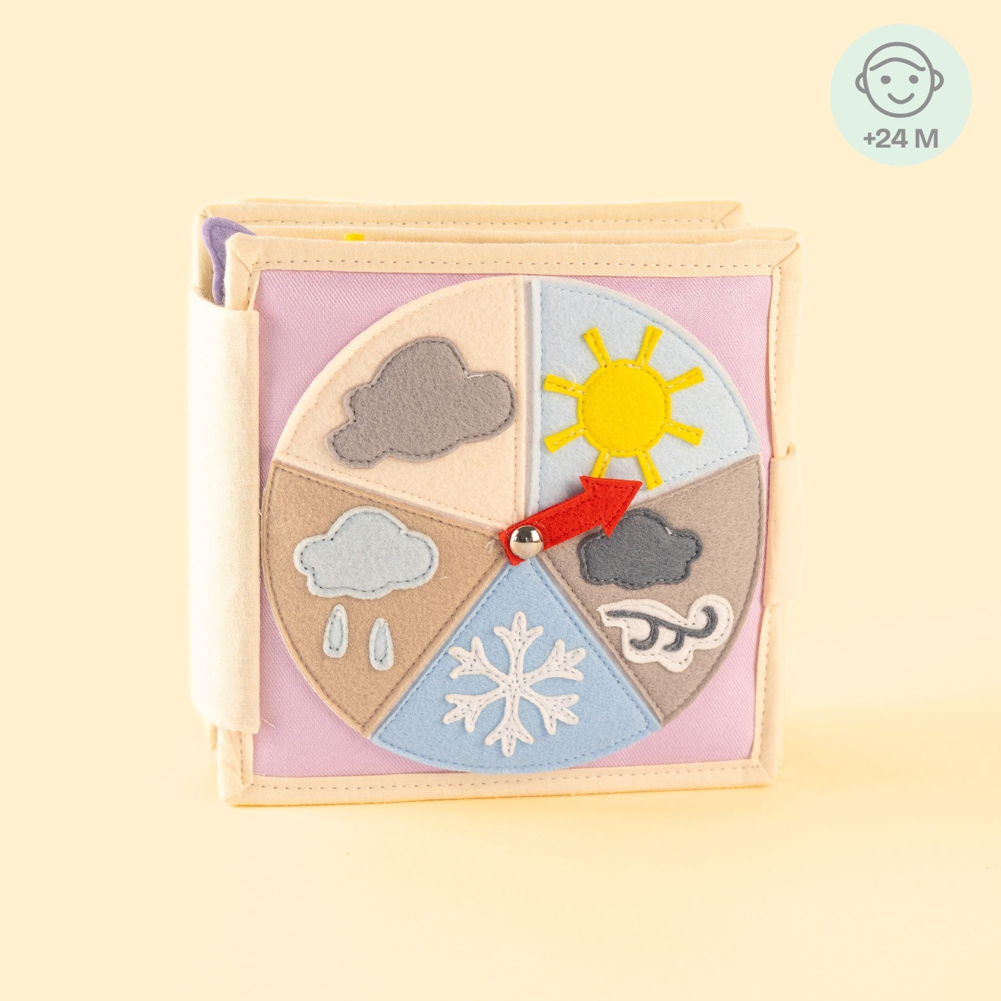 Mini Quiet Book Schneeflocke bis Sonnenschein Stoffbuch zum Anziehen, Jahreszeiten lernen & Selbstständigkeit fördern