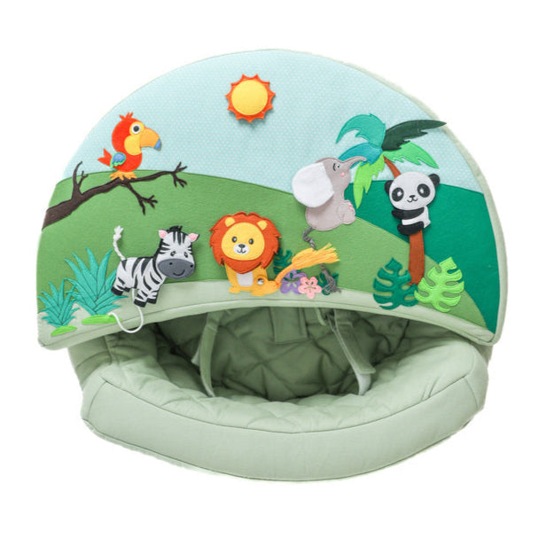 Fauteuil d’activité rond Fauteuil d’activité Rondo vert avec revêtement jungle